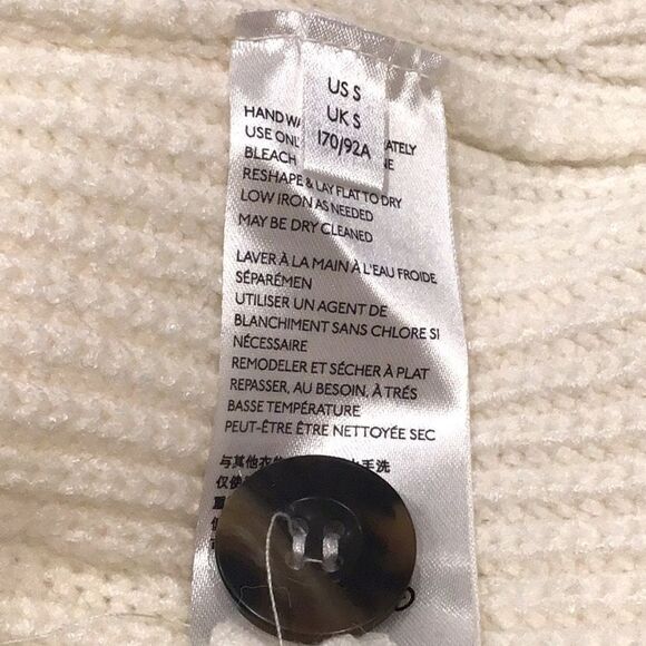 Anthropologie Cream Knit Turtleneck Pullover Side Button Sweater Vest - Picture 15 of 16